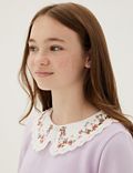 Cotton Floral Collared Sweatshirt (6-16 Yrs)