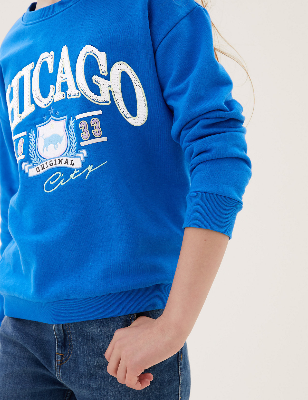Chicago Slogan Sequin Sweatshirt (6-16 Yrs)