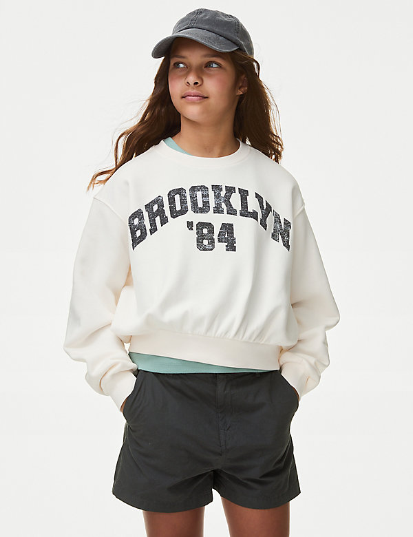Cotton Rich Brooklyn Slogan Sweatshirt (6-16 Yrs) - PL