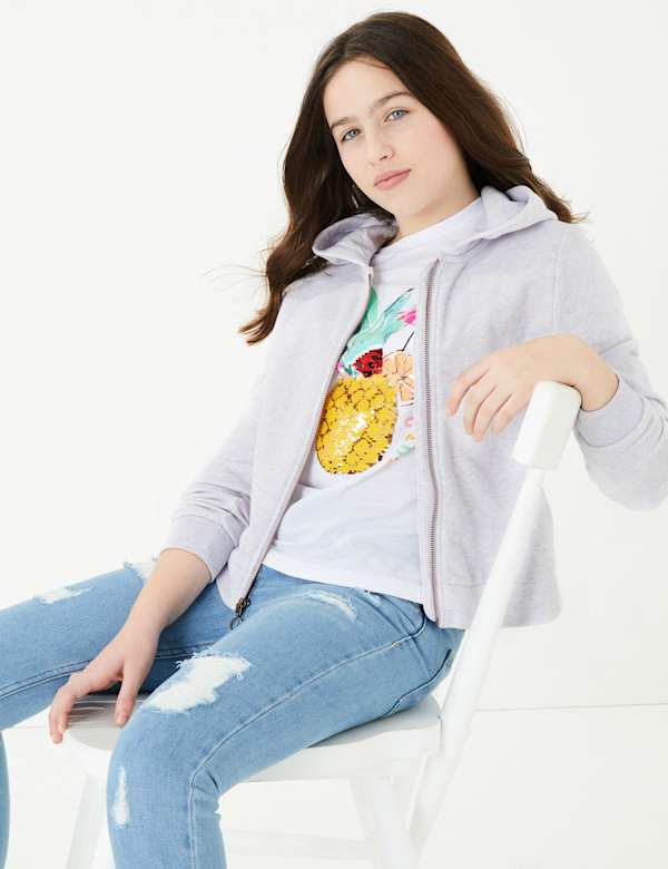 Cotton Neppy Zip Hoodie (6-16 Yrs)