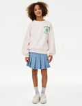 Bluza z tenisową grafiką z mieszanki z przewagą bawełny (6–16 lat)
