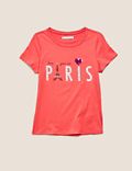 Pure Cotton Paris Slogan T-Shirt (6-16 Yrs)