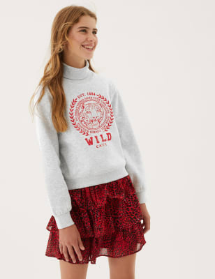 

M&S Collection Sudadera con adorno 'Wild Cat' (6-16 años) - Grey Marl, Grey Marl