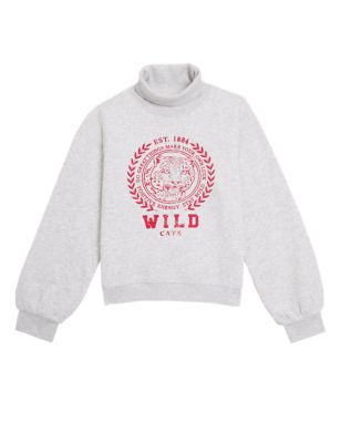 M&S Girls Wild Cat Embellished Sweatshirt (6-16 Yrs)