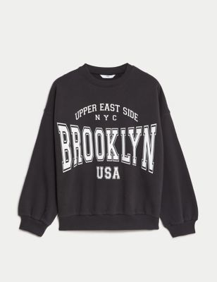 Cotton Rich Brooklyn Slogan Sweatshirt (6 - 16 Yrs)