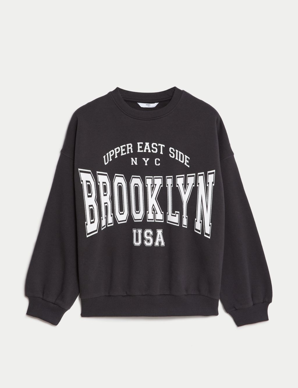 Cotton Rich Brooklyn Slogan Sweatshirt (6 - 16 Yrs) image 2