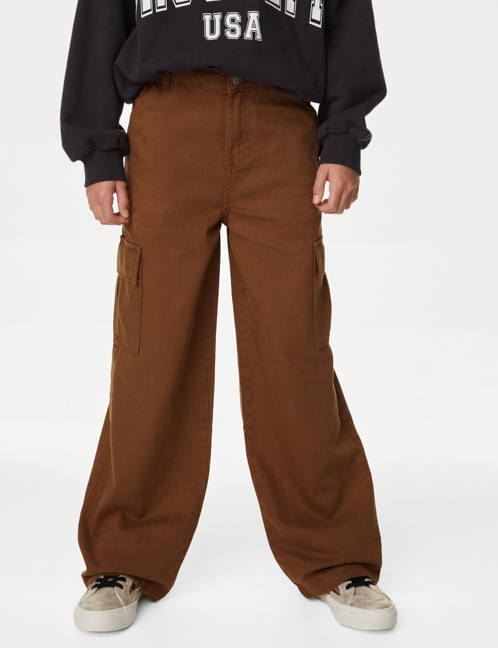 Cotton Rich Cargo Trousers (6-16 Yrs) image 5