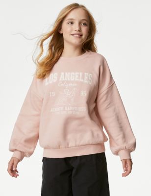 

Girls M&S Collection Cotton Rich Slogan Sweatshirt (6-16 Yrs) - Pink, Pink