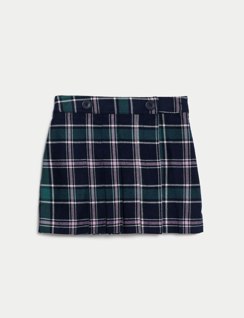 Mini Cotton Blend Checked Skirt (6-16 Yrs) image 2