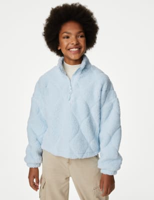 

M&S Collection Top polar de borreguito con media cremallera (6-16 años) - Blue, Blue