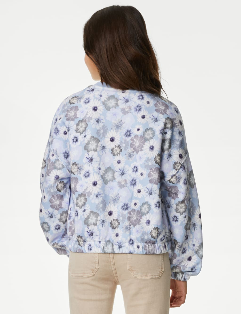 Cotton Rich Floral Sweatshirt (6-16 Yrs) image 4
