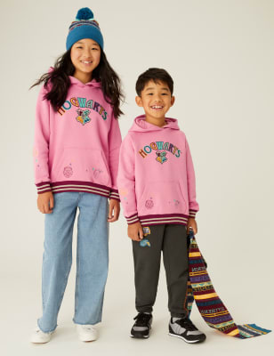 Marks And Spencer Girls M&S Collection Cotton Rich Harry Potter Hoodie (6-16 Yrs) - Pink Mix, Pink Mix