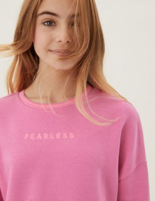 

Girls M&S Collection Cotton Rich Embroidered Slogan Sweatshirt (6-16 Yrs) - Pink, Pink