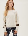 Cotton Rich Leopard Stripe Sweatshirt (6-16 Yrs)