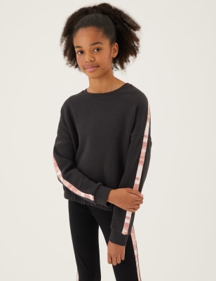 

Girls M&S Collection Cotton Rich Side Stripe Sweatshirt (6-16 Yrs) - Charcoal, Charcoal