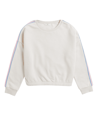 

Girls M&S Collection Cotton Rich Rainbow Side Stripe Sweatshirt (6-16 Yrs) - Calico, Calico