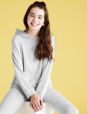 Top confortable à capuche (du 6 au 14 ans) - Grey Marl