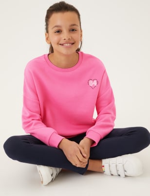 

Girls M&S Collection Cotton Rich Varsity Badge Sweatshirt (6-16 Yrs) - Pink, Pink