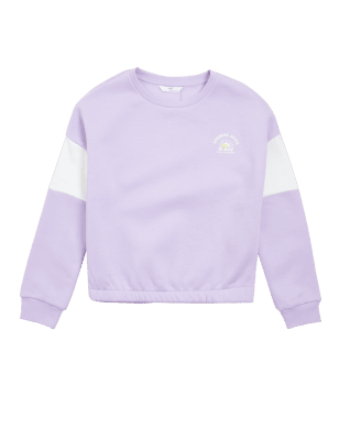 

Girls M&S Collection Cotton Rich Slogan Sweatshirt (6-16 Yrs) - Lilac, Lilac