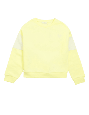 

M&S Collection Sweatshirt mit hohem Bauwollanteil und Schriftzug (6-16 J.) - Yellow Mix, Yellow Mix