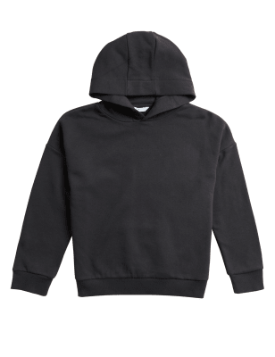 

M&S Collection Einfarbiger Hoodie mit hohem Baumwollanteil (6-16 J.) - Charcoal, Charcoal