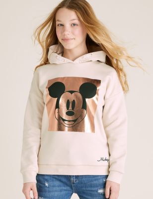 Sweat en coton à capuche et motif Mickey Mouse™, effet métallisé (du 6 au 16 ans) - Calico