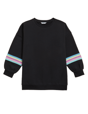 

M&S Collection Gestreiftes Sweatshirt mit hohem Baumwollanteil (6-16 Jahre) - Charcoal, Charcoal