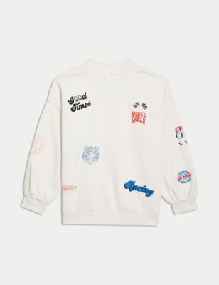 Cotton Rich California Slogan Sweatshirt (6-16 Yrs) - EE