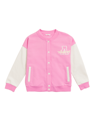 

Girls M&S Collection Cotton Rich Bomber Jacket (6-16 Yrs) - Pink, Pink