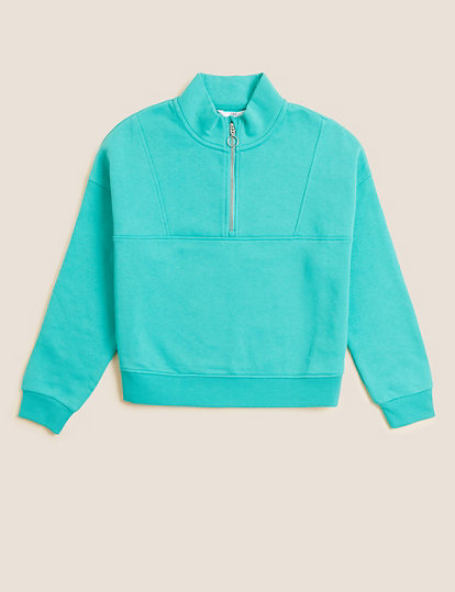 Cotton Rich Zip Sweatshirt