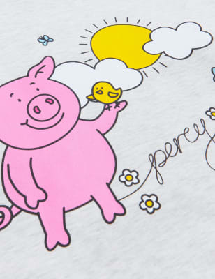 

M&S Collection Sweatshirt aus reiner Baumwolle mit Percy Pig™-Motiv (2-16 J.) - Grey Marl, Grey Marl