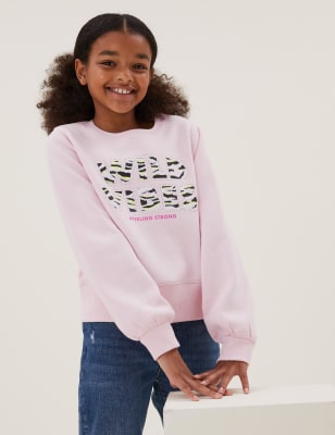 

Sudadera con texto 'Wild Vibes' (6-16 años) - Pink, Pink