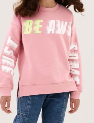 Cotton Slogan Sweatshirt (6-16 Yrs)