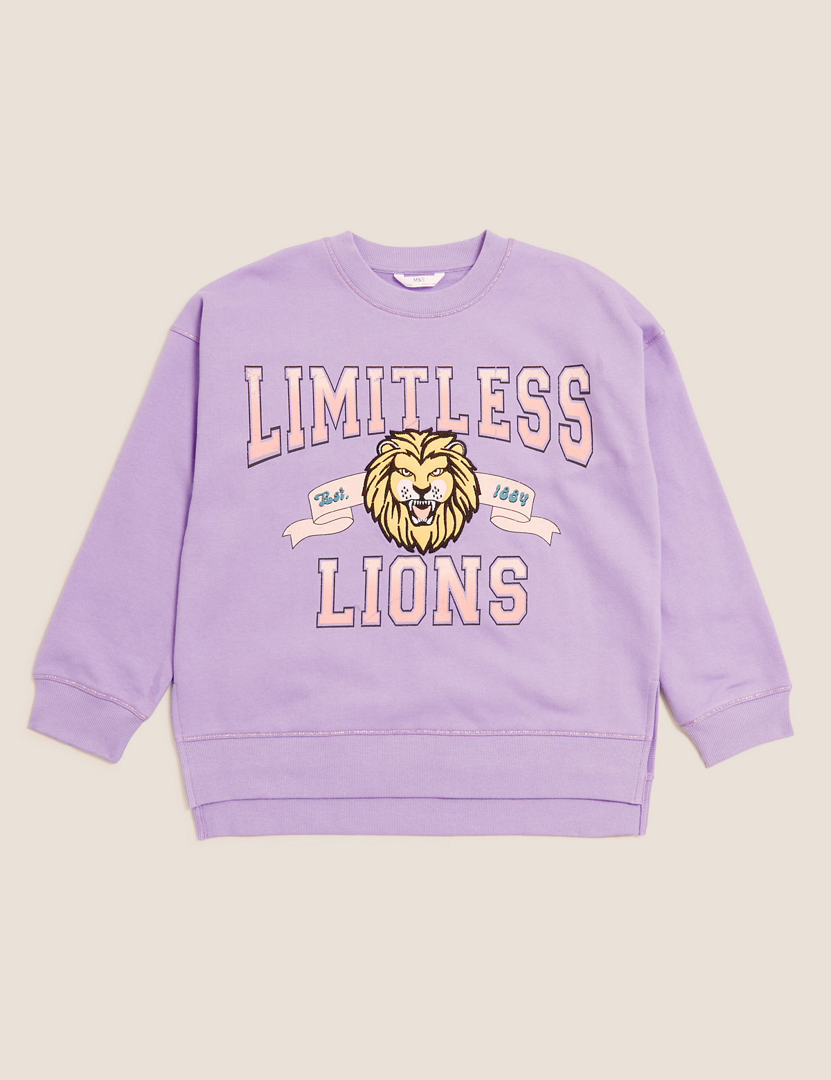 Cotton Limitless Lions Slogan Sweatshirt (6-16 Yrs)