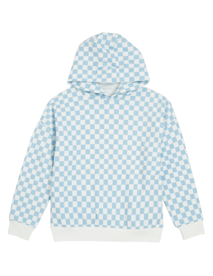 

M&S Collection Karierter Hoodie mit hohem Baumwollanteil (6-16 J.) - White Mix, White Mix