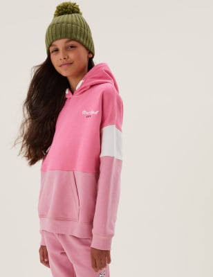 

Girls M&S Collection New York Slogan Hoodie (6-16 Yrs) - Pink Mix, Pink Mix