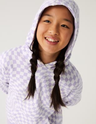 

Girls M&S Collection Cotton Rich Checkerboard Hoodie (6-16 Yrs) - Lilac, Lilac