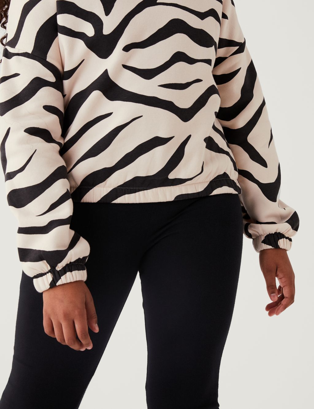 Cotton Rich Zebra Print Sweatshirt (6-16 Yrs) image 2