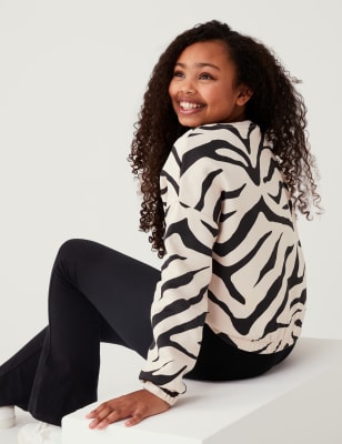 Cotton Rich Zebra Print Sweatshirt