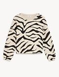 Cotton Rich Zebra Print Sweatshirt