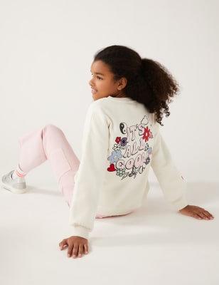 

Girls M&S Collection Cotton Rich Slogan Sweatshirt (6-16 Yrs) - Cream Mix, Cream Mix