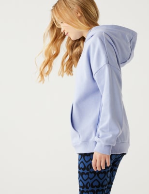 

Girls M&S Collection Cotton Rich Plain Hoodie (6-16 Yrs) - Blue, Blue
