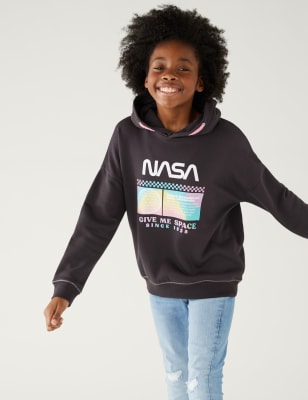 

Girls M&S Collection Cotton Rich NASA™ Glitter Hoodie - Charcoal, Charcoal