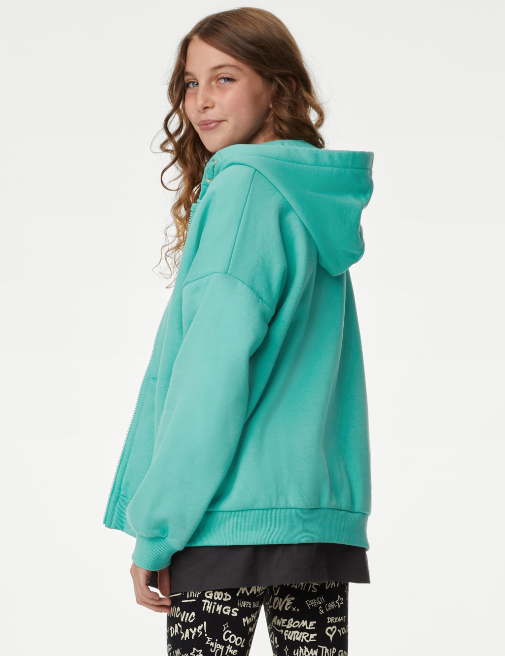 Cotton Rich Zip Hoodie (6-16 Yrs) image 4