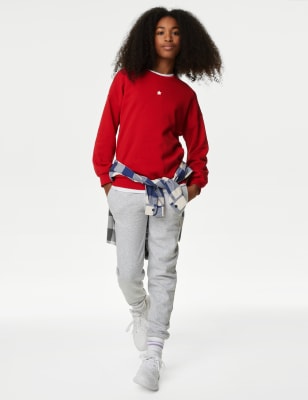 

M&S Collection Sudadera de algodón con diseño de estrellas (6-16 años) - Red, Red