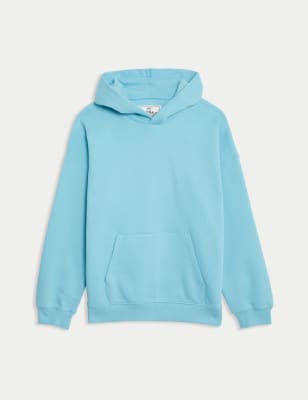 

Girls,Unisex,Boys M&S Collection Cotton Rich Oversized Hoodie (6-16 Yrs) - Blue, Blue