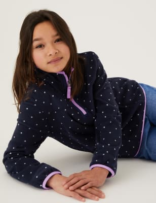 

M&S Collection Fleece-Oberteil mit Punktmuster (6-16 J.) - Navy Mix, Navy Mix