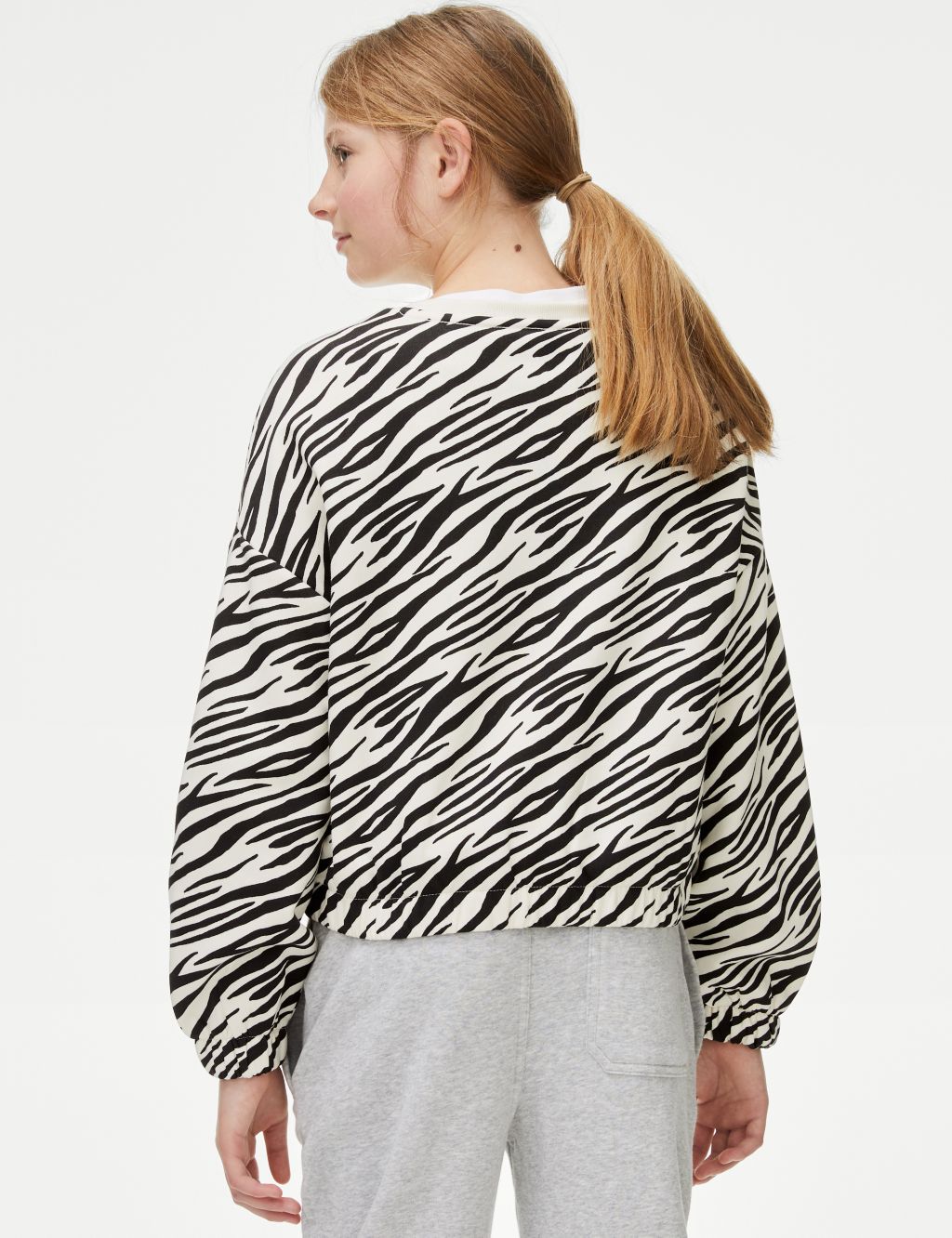 Cotton Rich Zebra Print Sweatshirt (6-16 Yrs) image 3
