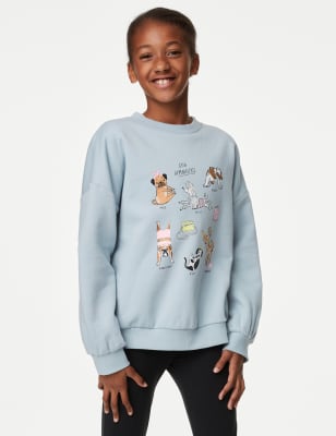 Cotton Rich Dog Gymnastics Sweatshirt (6-16 Yrs) - NZ