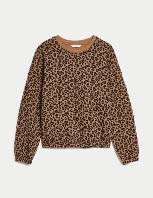 Cotton Rich Leopard Print Sweatshirt (6-16 Yrs)